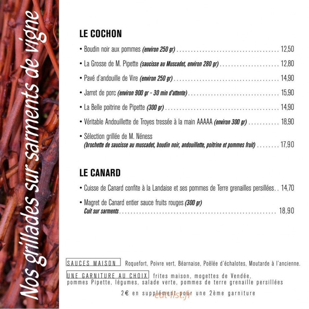 Chez pipette — carte page 17