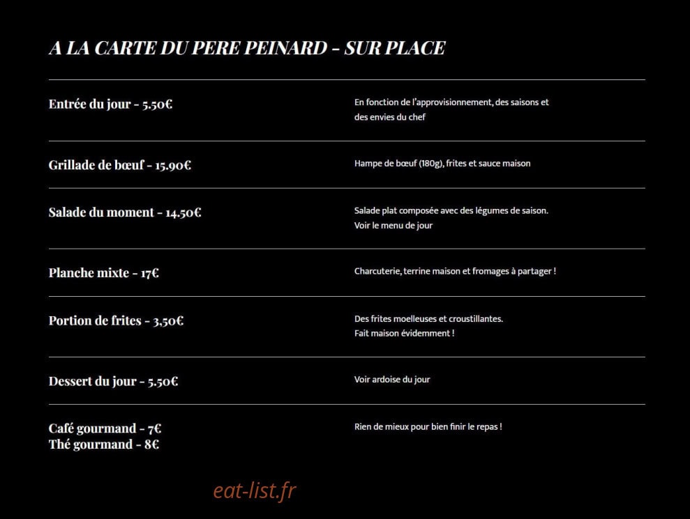 Au Père Peinard — carte page 2