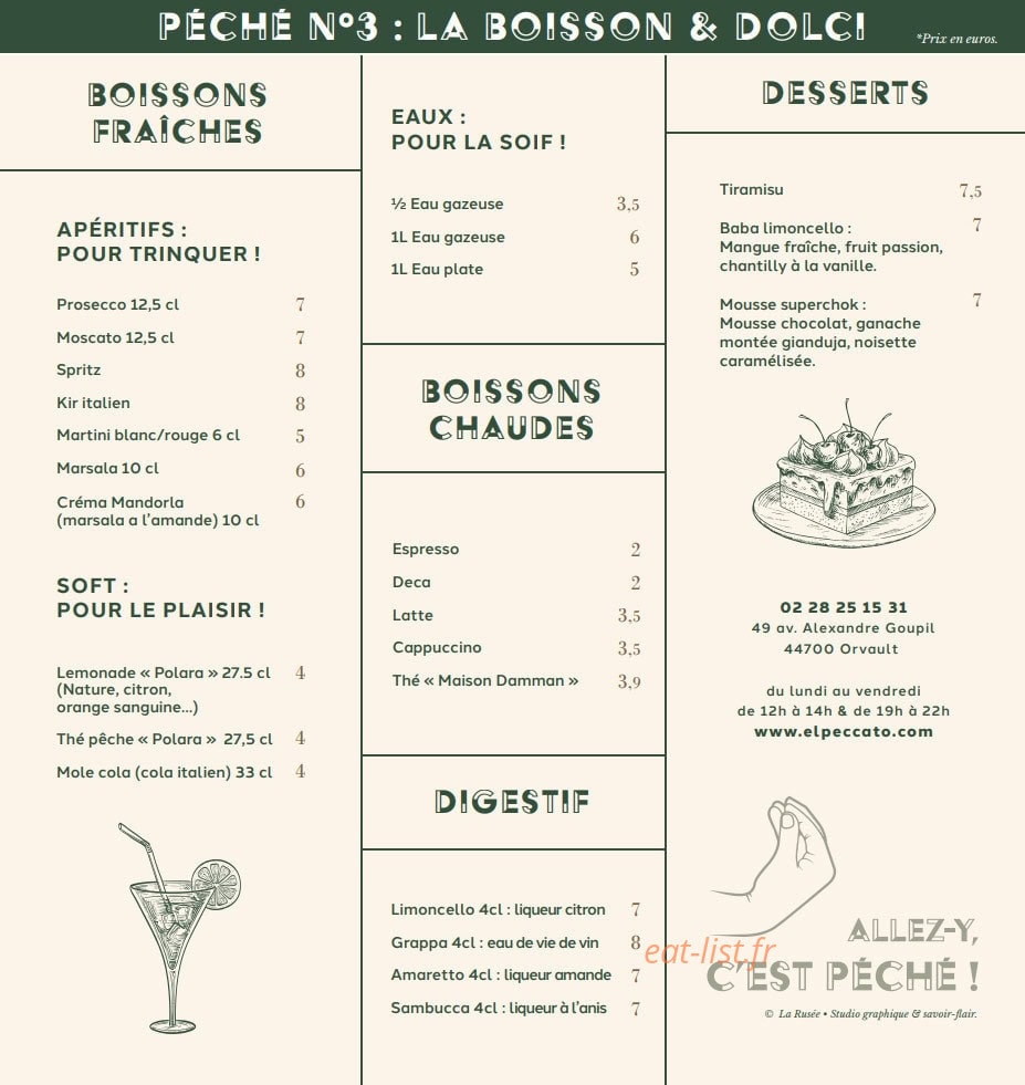 El Peccato — carte page 3