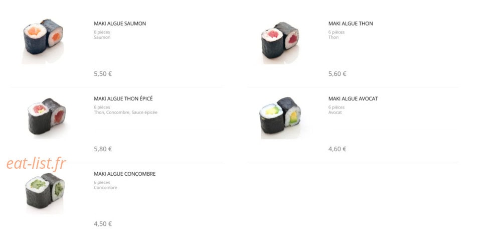 Sushi Design — carte page 6