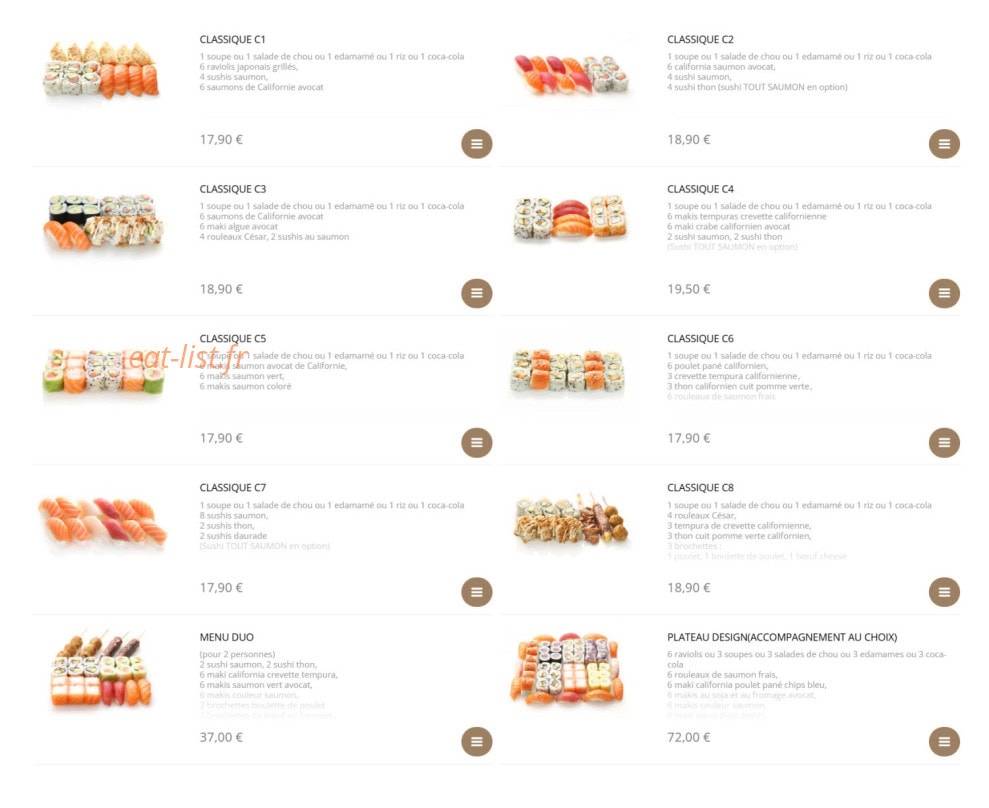 Sushi Design — carte page 2