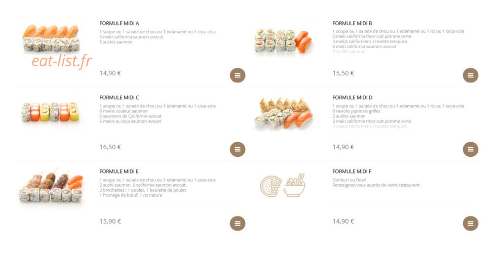 Sushi Design — carte page 1