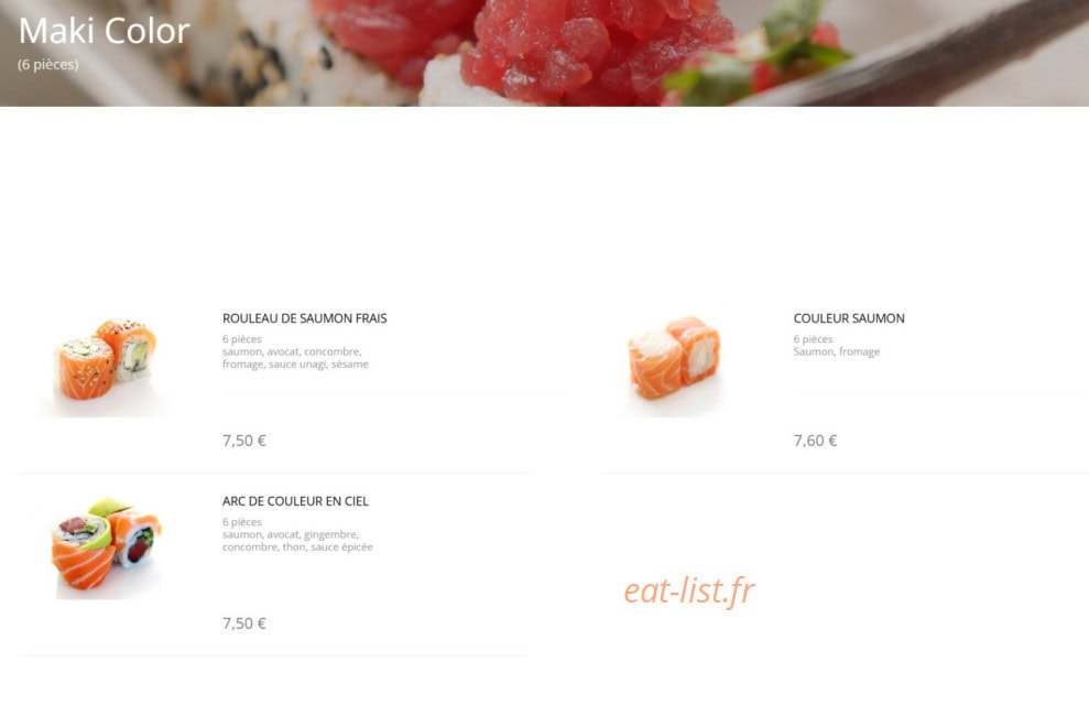 Sushi Design — carte page 8