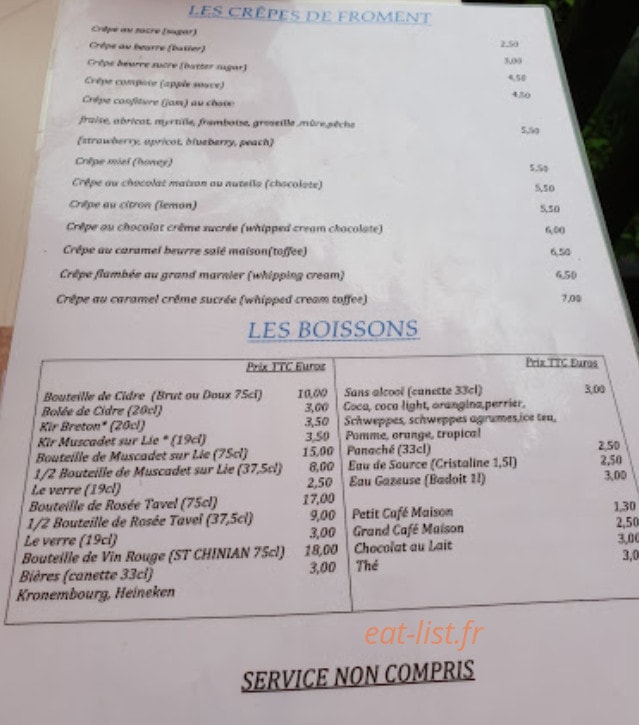 Chez Chantal Et Jacky — carte page 1