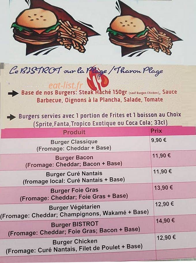 Le Bistrot sur la Plage — carte page 2