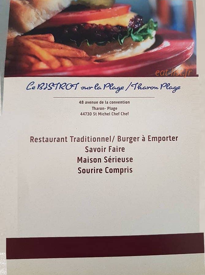 Le Bistrot sur la Plage — carte page 1