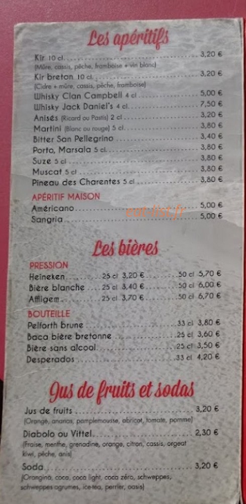 Café de la plage — carte page 3