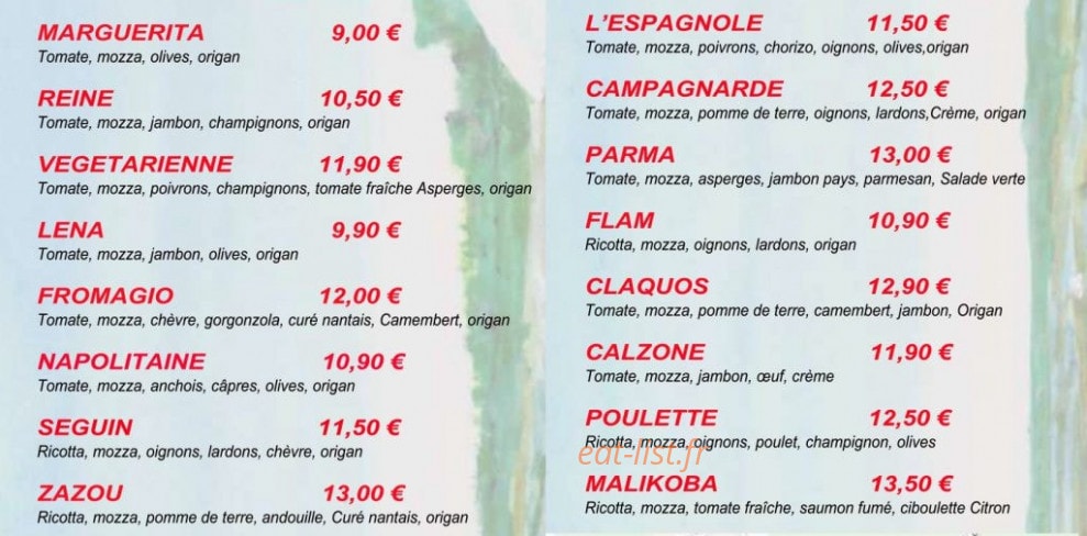 Chez Krystel — carte page 1
