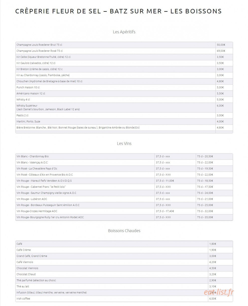 Crêperie Fleur de Sel — carte page 5