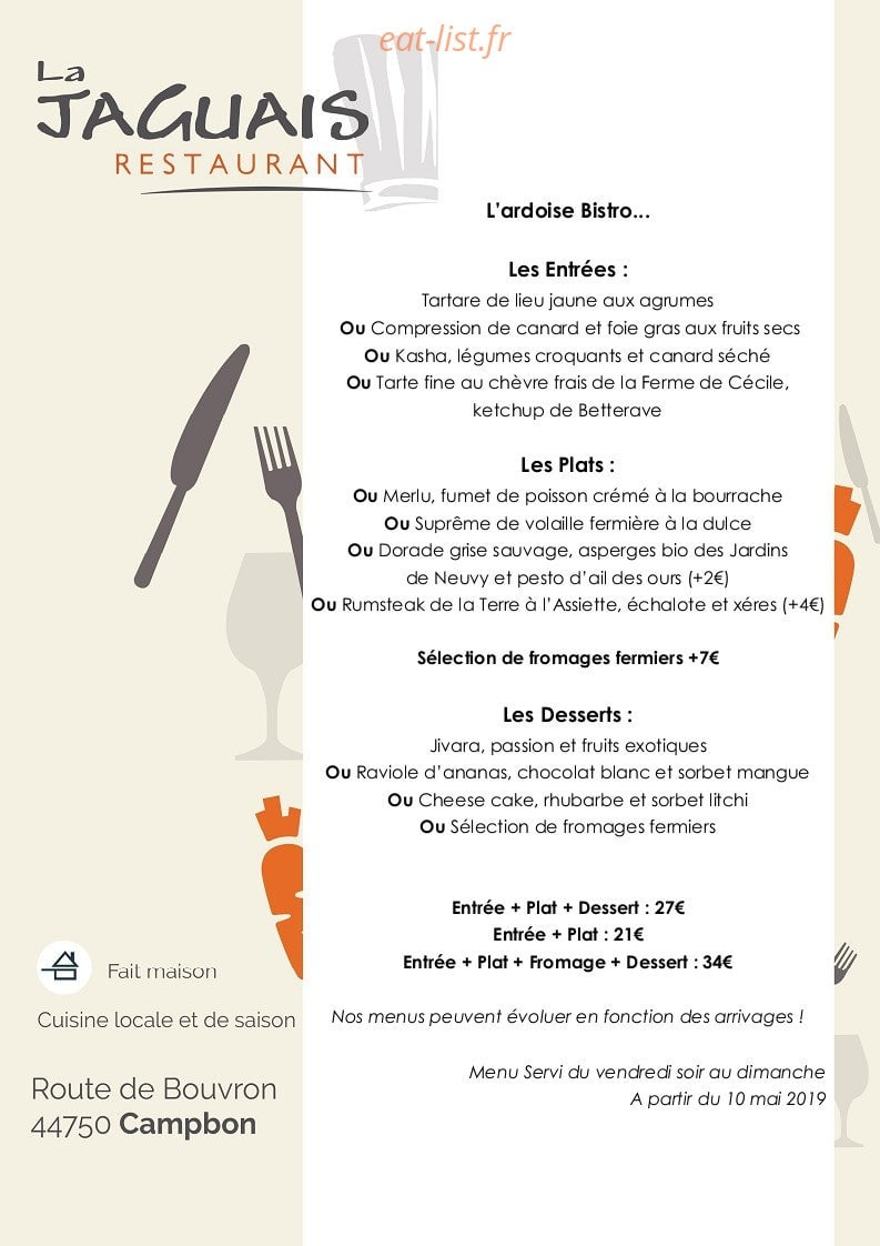 Restaurant La Jaguais — carte page 5