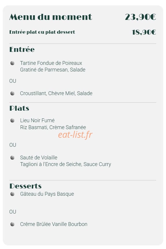 Chez Margaux — carte page 3
