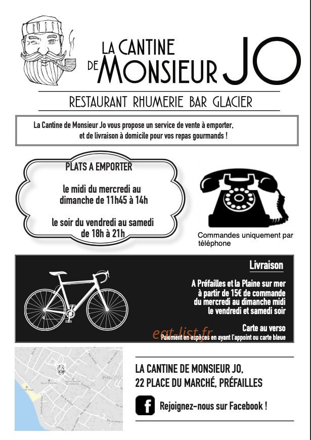 La Cantine de Monsieur Jo — carte page 1