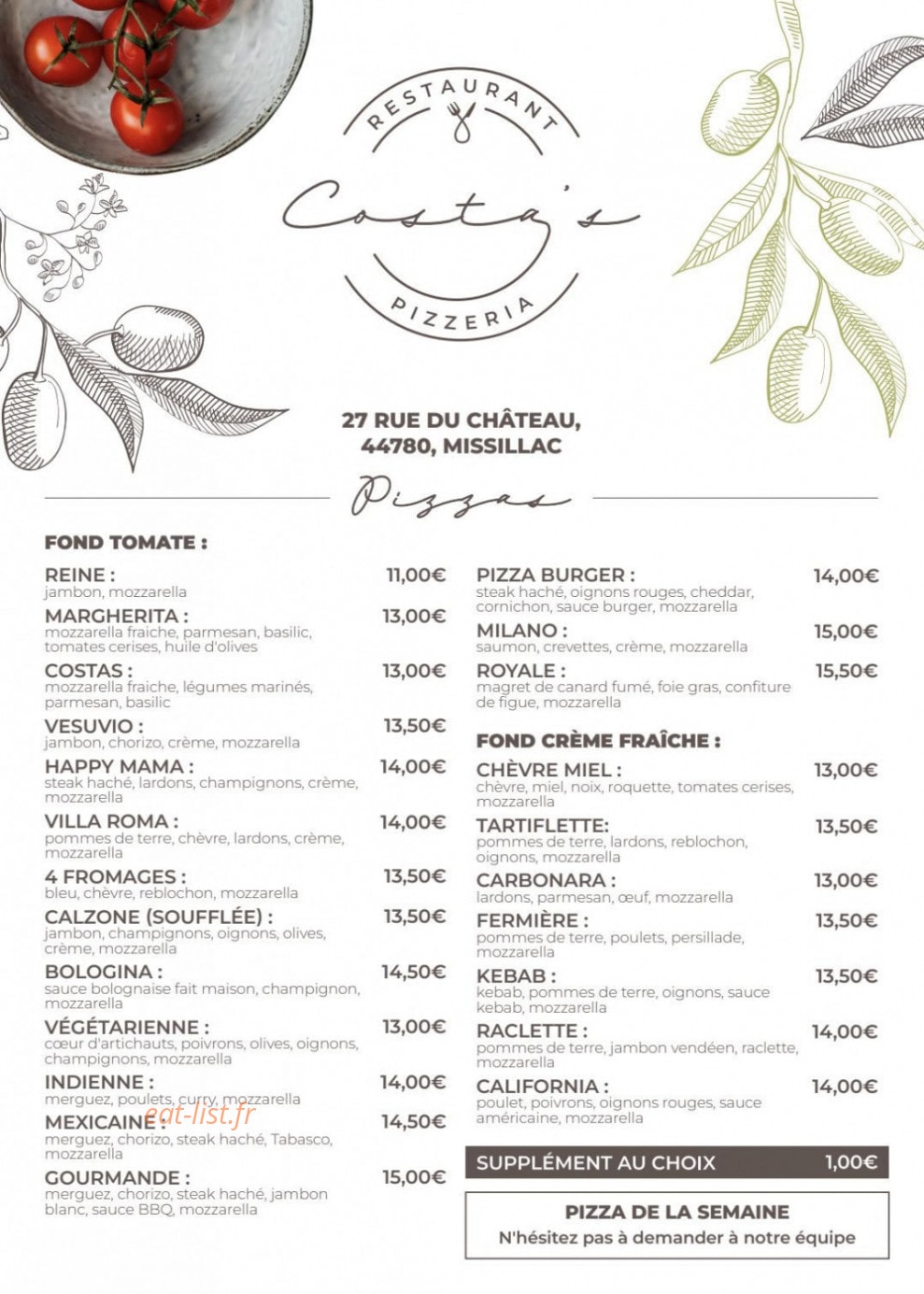 Costa's — carte page 3