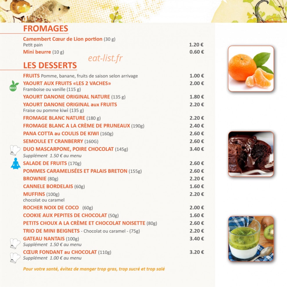 Amuse papilles — carte page 4