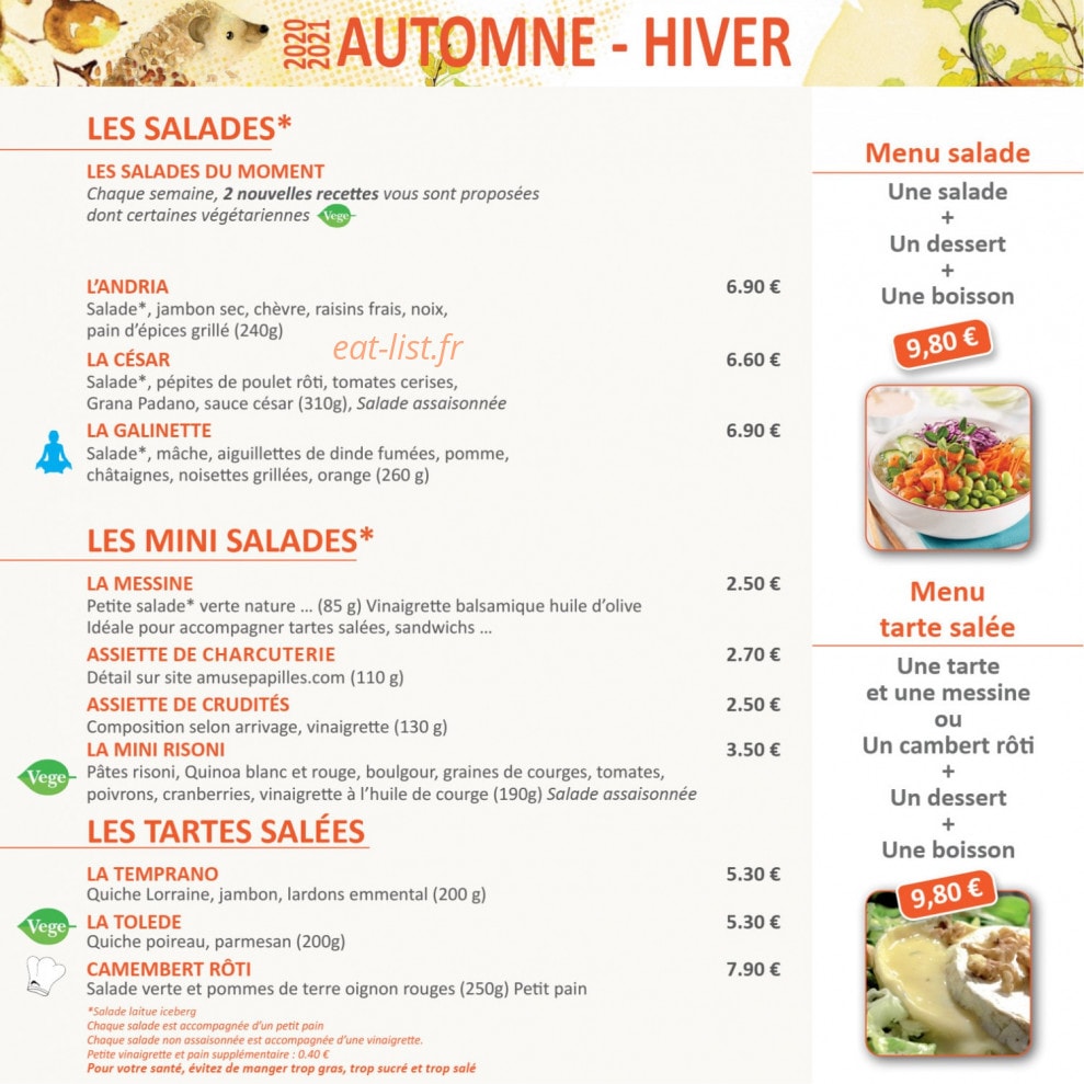 Amuse papilles — carte page 2