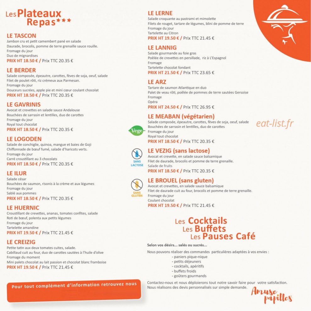 Amuse papilles — carte page 6