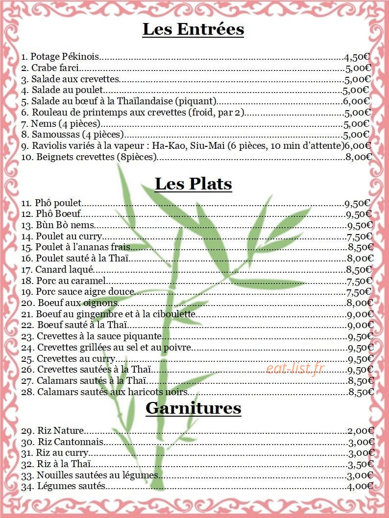 Bar Restaurant Tan — carte page 2