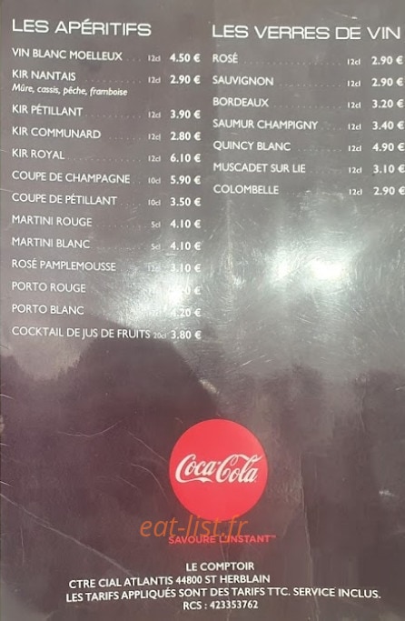 Brasserie le comptoir — carte page 4