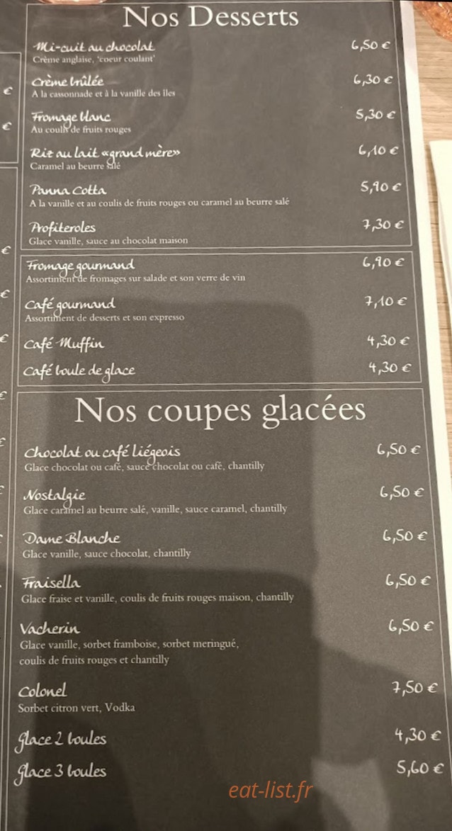 Brasserie le comptoir — carte page 2