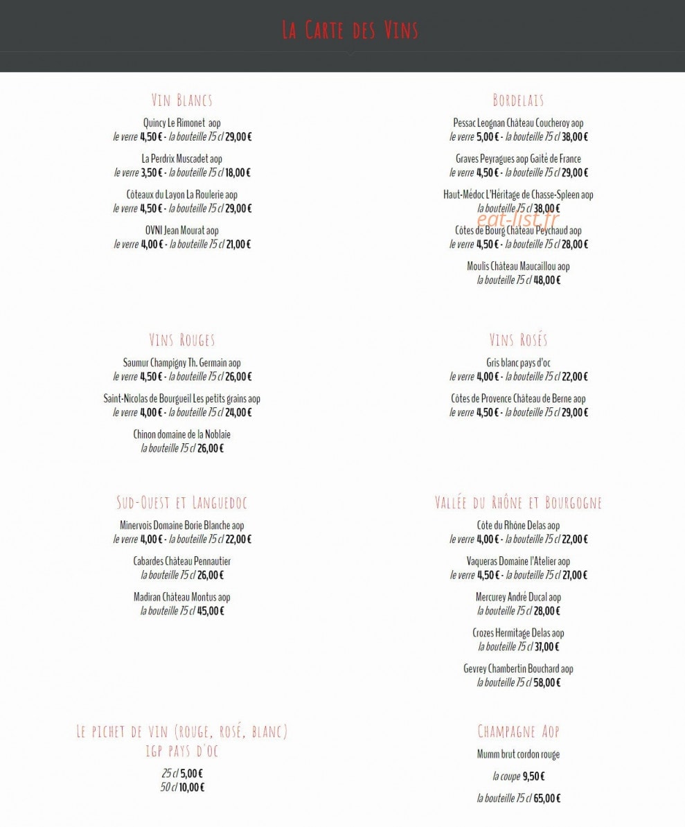 Chez Fernand — carte page 3