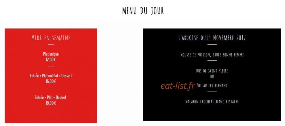 Chez Fernand — carte page 4
