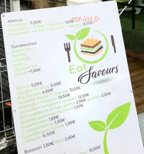 Eat saveurs — carte page 1