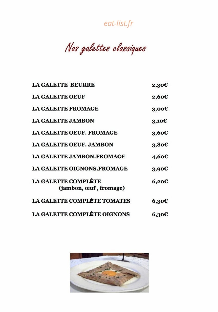 La Chaumière d' Hirel — carte page 2