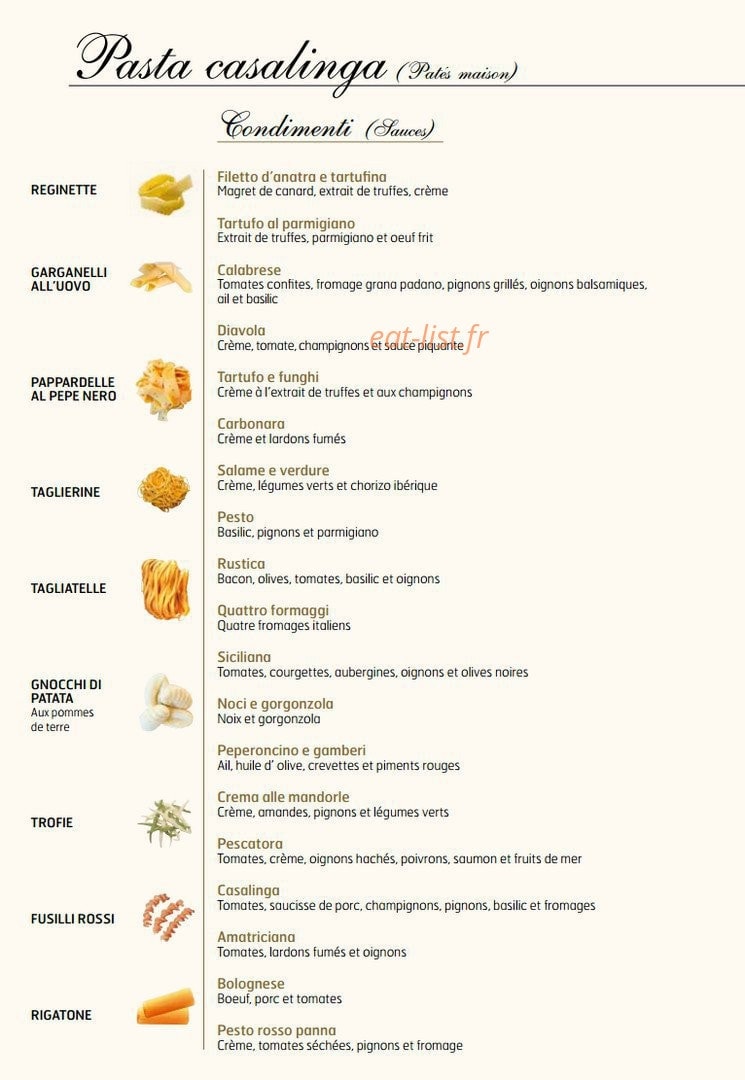 La Tagliatella — carte page 6