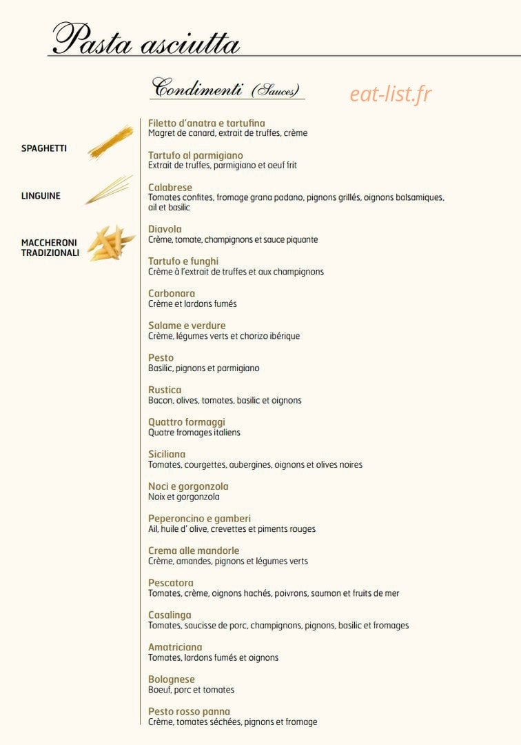 La Tagliatella — carte page 8