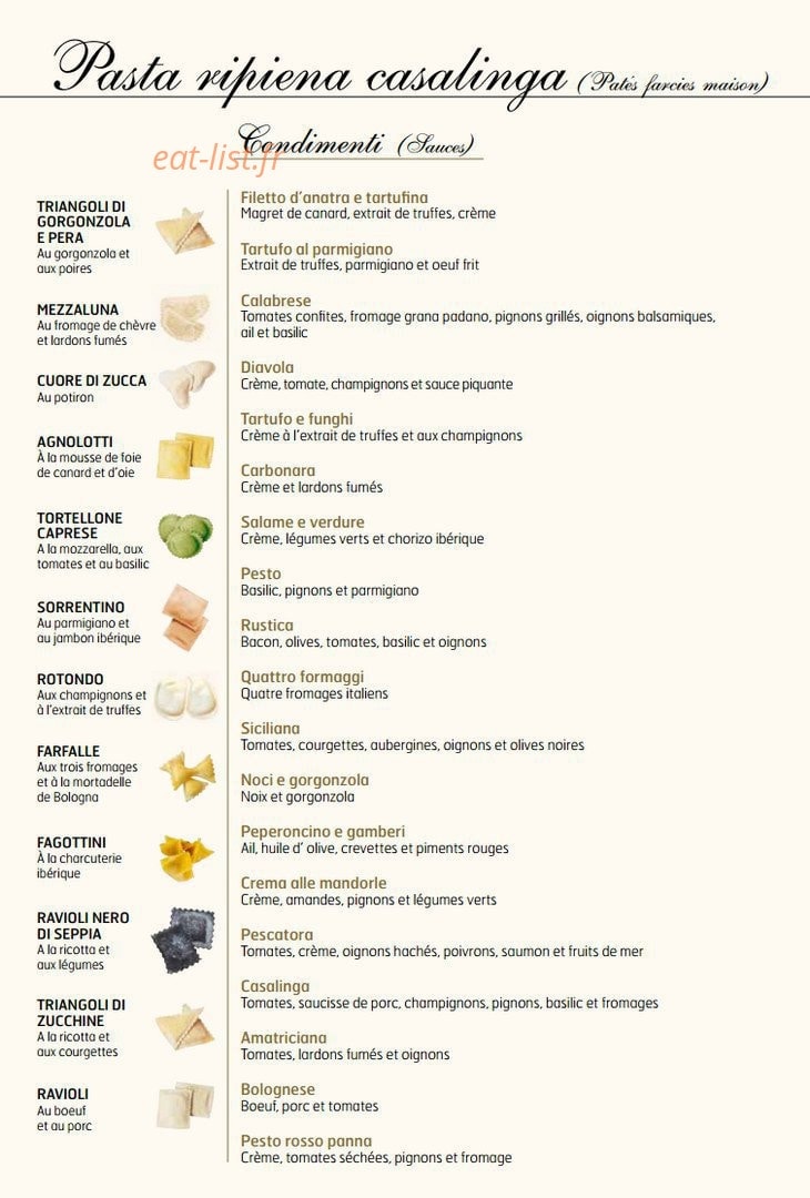La Tagliatella — carte page 7