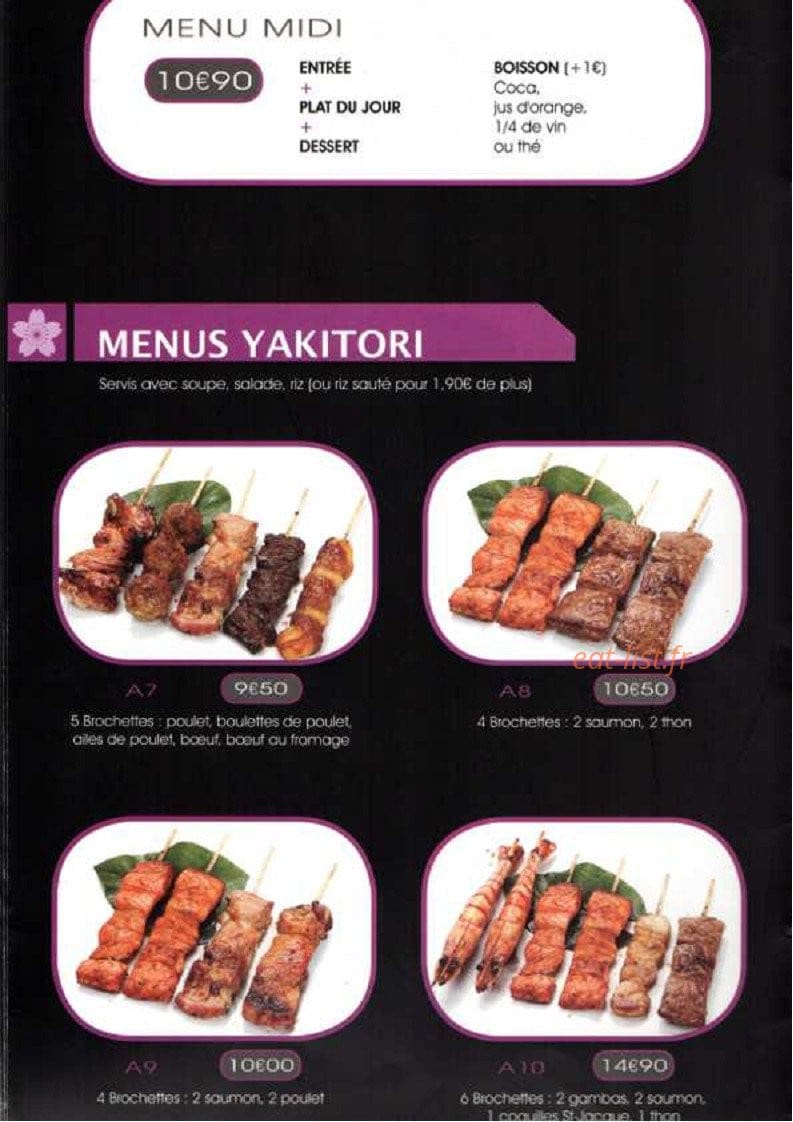 Le beau séjour sushi — carte page 6