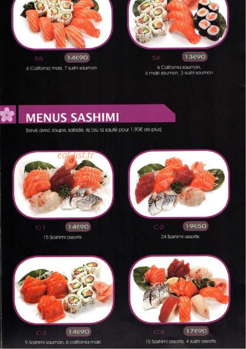 Le beau séjour sushi — carte page 10