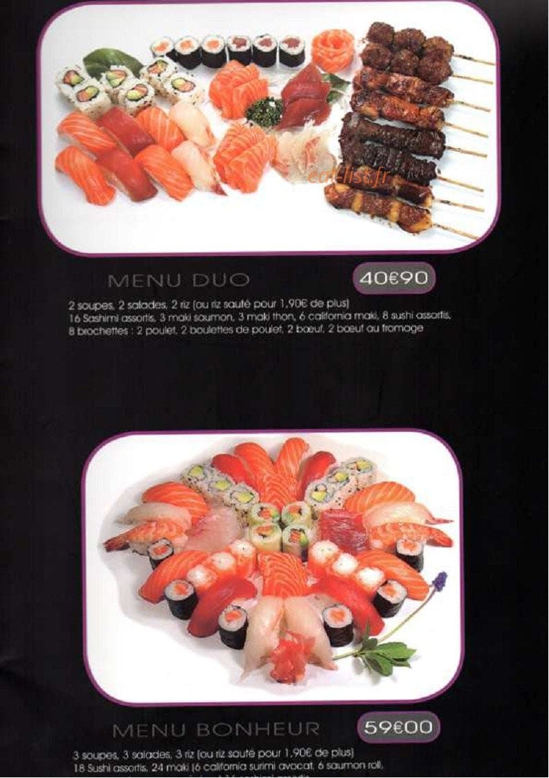 Le beau séjour sushi — carte page 13