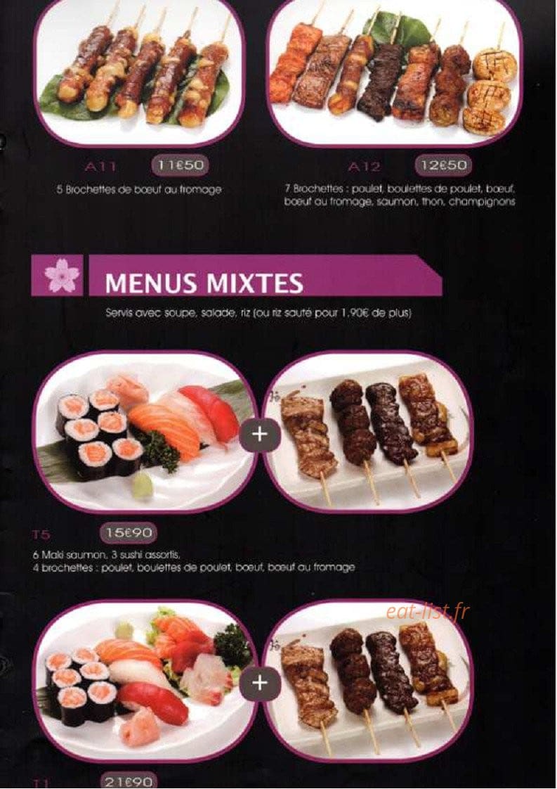 Le beau séjour sushi — carte page 7
