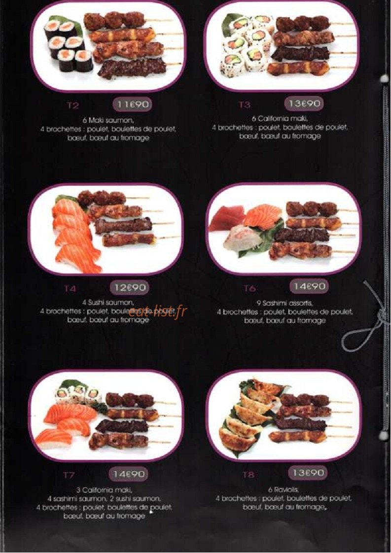Le beau séjour sushi — carte page 8