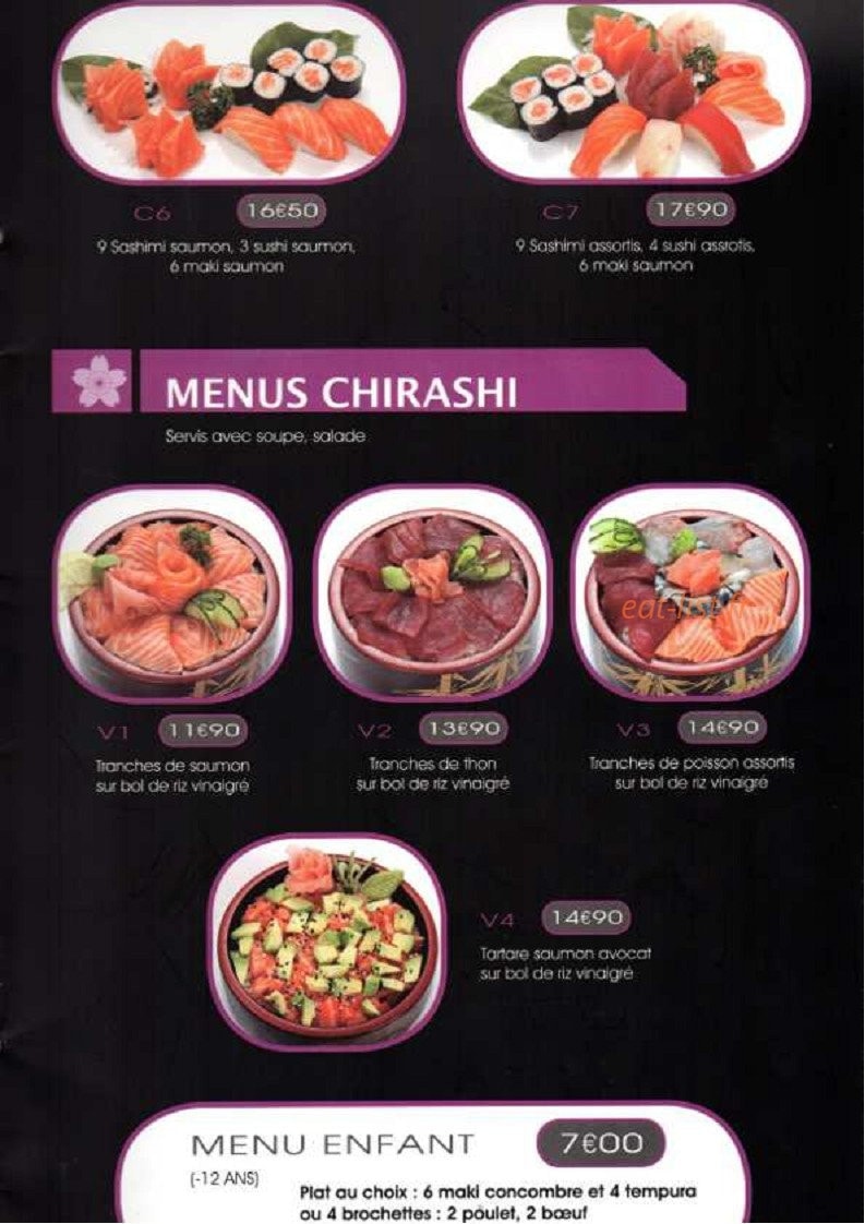 Le beau séjour sushi — carte page 11