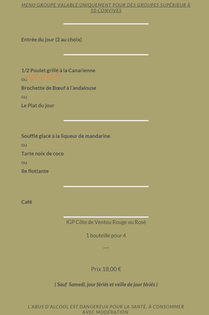 Le Bodegon Colonial — carte page 11