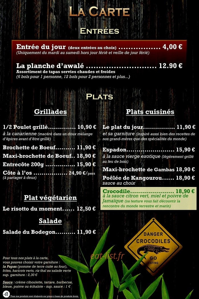 Le Bodegon Colonial — carte page 4