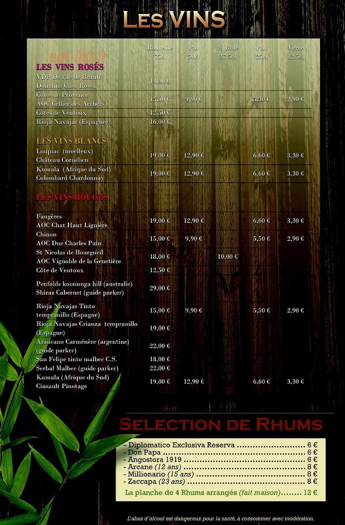 Le Bodegon Colonial — carte page 5