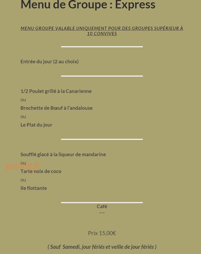 Le Bodegon Colonial — carte page 10