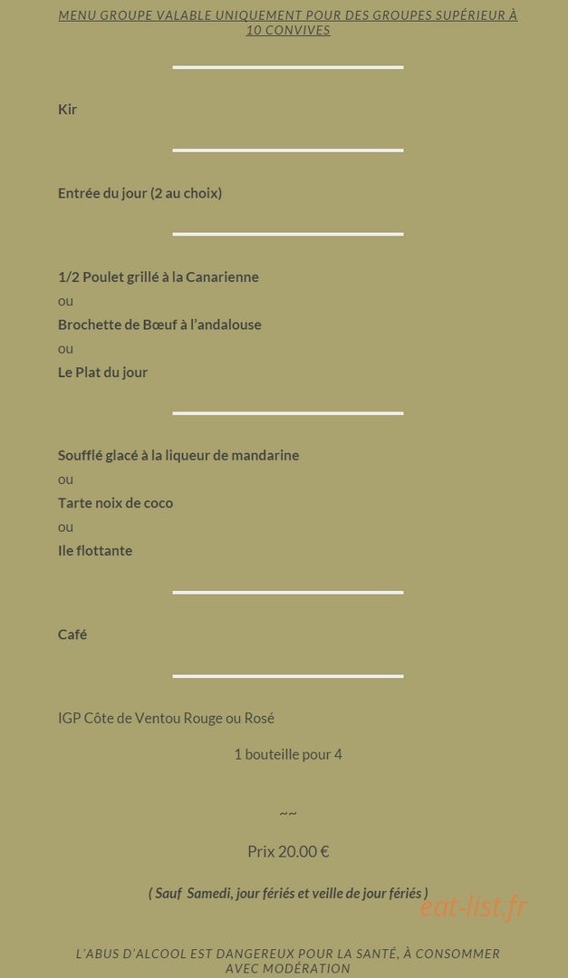 Le Bodegon Colonial — carte page 12