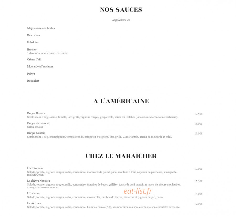Le Butcher — carte page 3