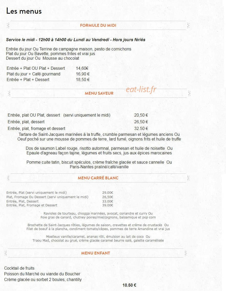 Le Carré Blanc — carte page 2