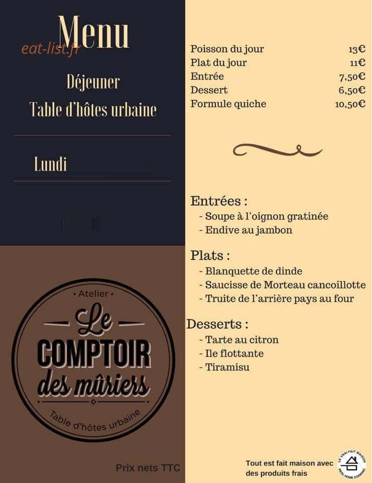Le comptoir des mûriers — carte page 1