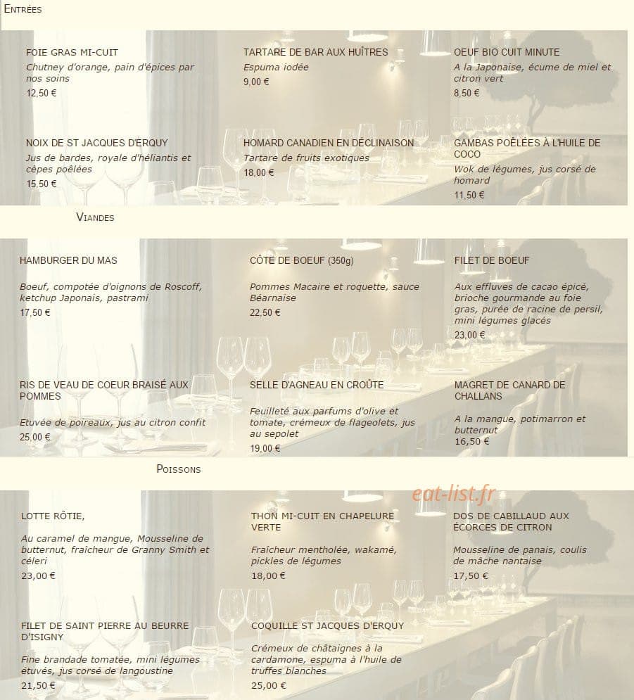 Le Mas des Oliviers — carte page 1