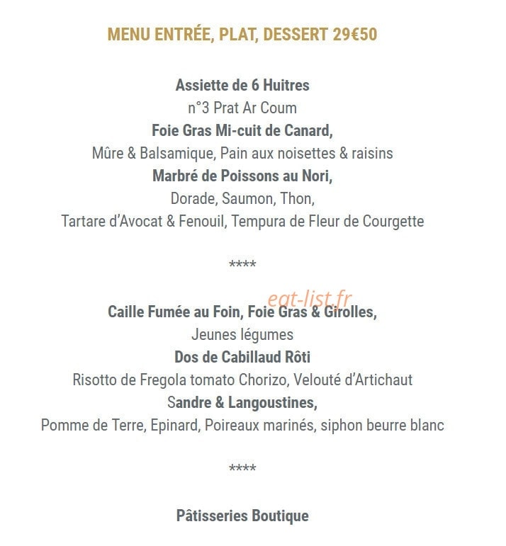 Le restaurant Moïa — carte page 8