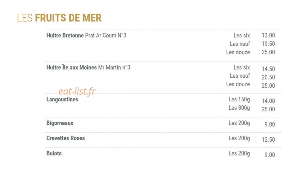 Le restaurant Moïa — carte page 3