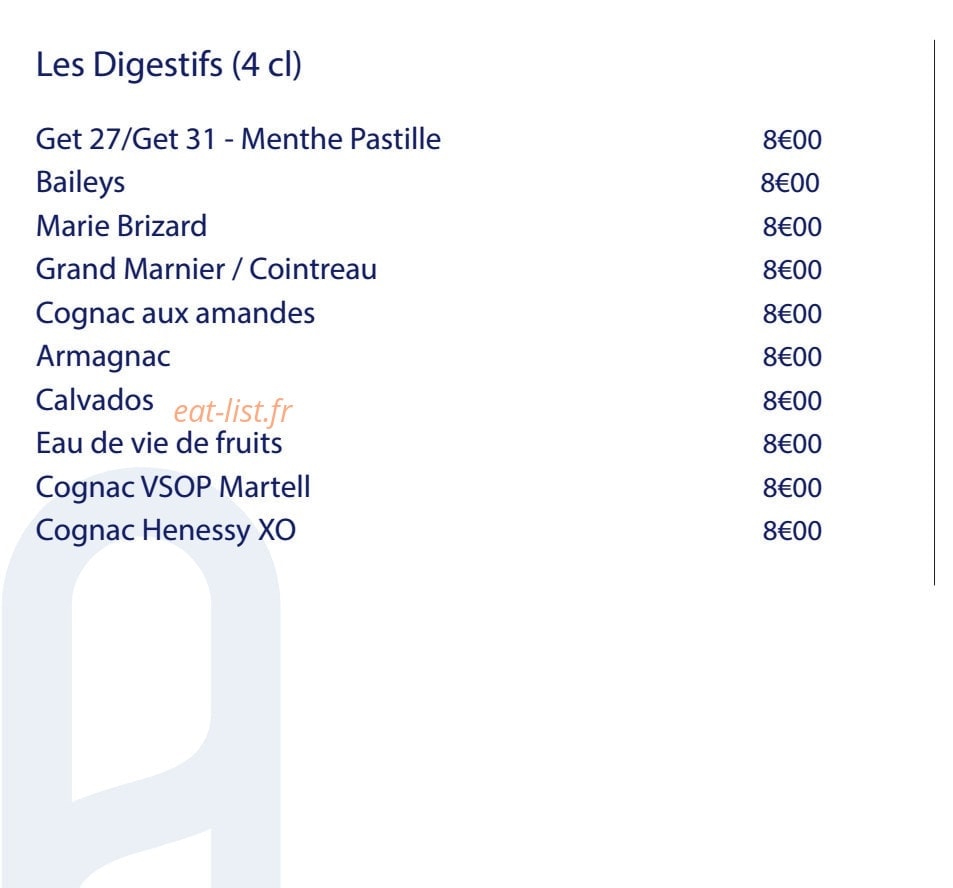 Le restaurant Moïa — carte page 17