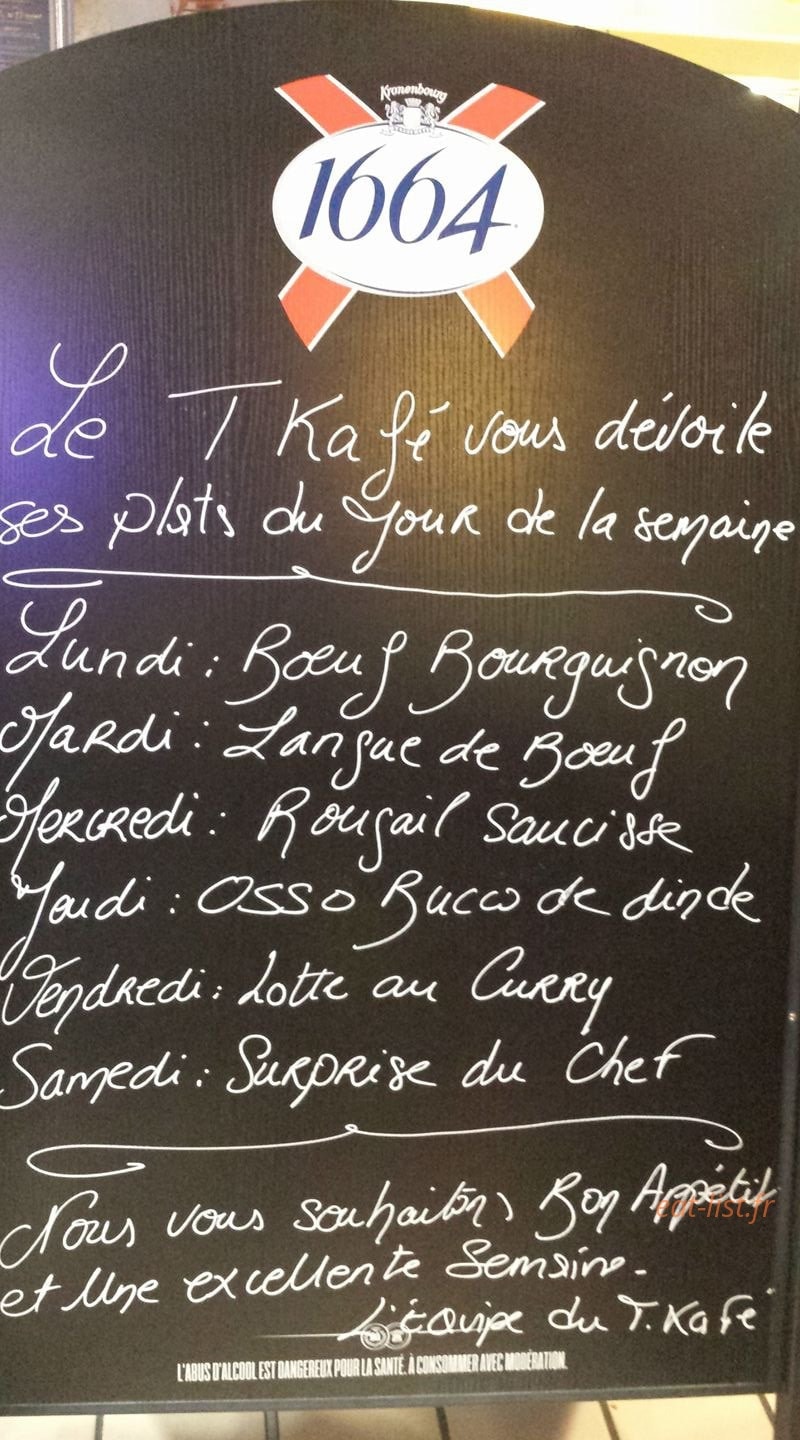 Le T Kafé — carte page 1