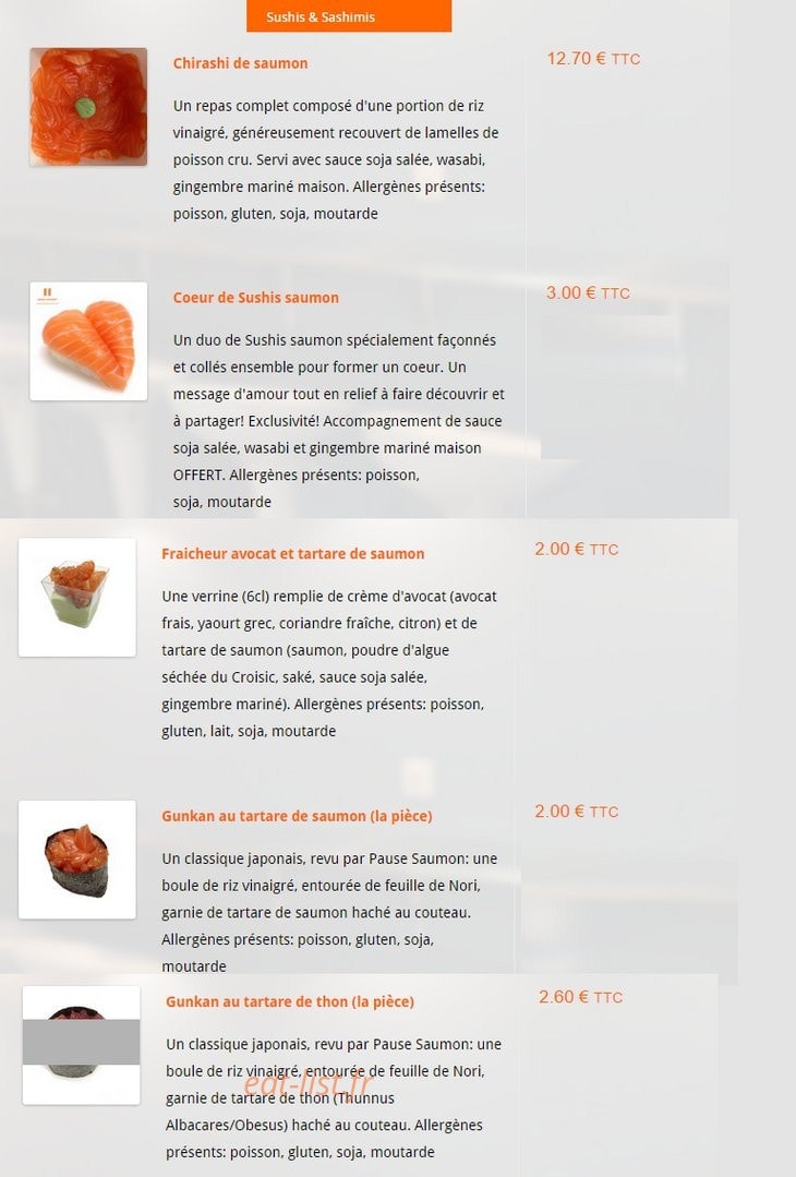 Pause Saumon — carte page 14